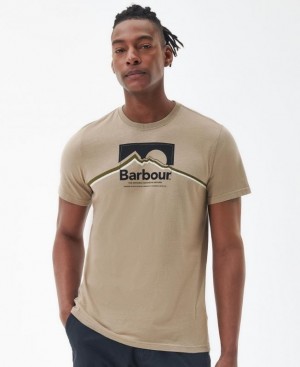 Beige Men Barbour Ellonby Graphic T-Shirts | US-8076FUQWR