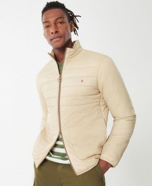 Beige Men Barbour Summer Baffle Quilted Jacket | US-1643MZDQS