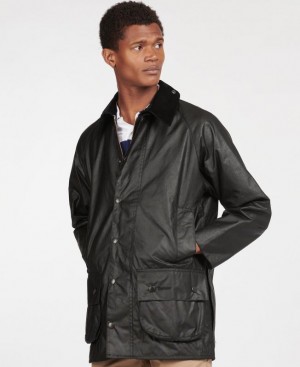 Black Men Barbour Beaufort® Waxed Jacket | US-8731MHJON