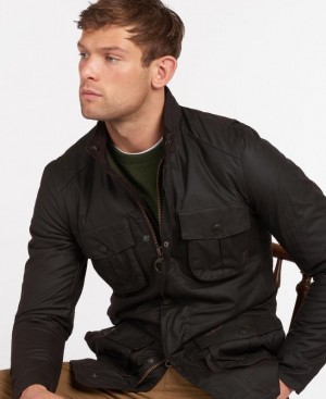 Black Men Barbour Corbridge Waxed Jacket | US-4602MIDPC