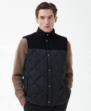 Black Men Barbour Elmwood Vest | US-2816FQEBY