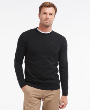 Black Men Barbour Essential Lambswool Crew Neck Sweatshirt | US-7153LYOTV