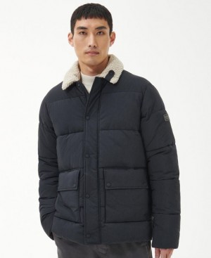 Black Men Barbour International Auther Deck Quilted Jacket | US-8593JUXBW