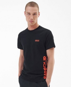 Black Men Barbour International Bold T-Shirts | US-6541HGCPA