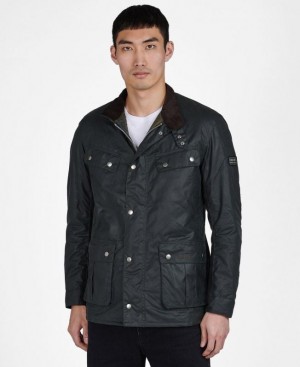 Black Men Barbour International Duke Waxed Jacket | US-4098OKPWS