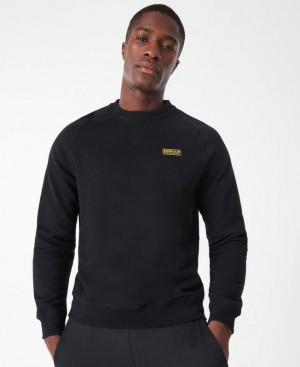 Black Men Barbour International Essential Crew Neck Sweatshirt | US-7149GWXLU