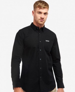 Black Men Barbour International Kinetic Shirts | US-5763NOGMB