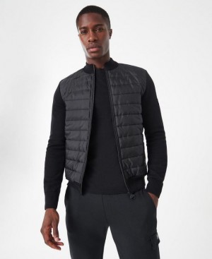 Black Men Barbour International Legacy Baffle Zip Thru Quilted Jacket | US-9571DAMOQ