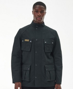 Black Men Barbour International Lockseam Showerproof Waterproof Jacket | US-7354PCNYB