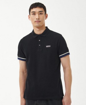 Black Men Barbour International Metropolis Polo Shirt | US-3472BSEXZ