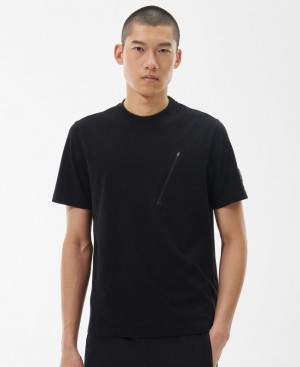 Black Men Barbour International Refocus T-Shirts | US-5492ZQIHG