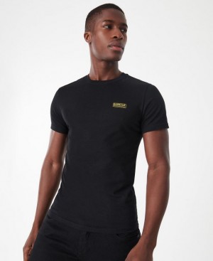 Black Men Barbour International Small Logo T-Shirts | US-9547LBGKN