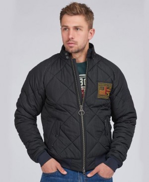 Black Men Barbour International Steve McQueen Quilted Jacket | US-7458OJLQD