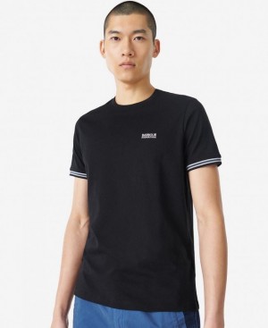 Black Men Barbour International Torque Tipped T-Shirts | US-7104KXALE