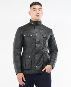 Black Men Barbour International Tourer Duke Waxed Jacket | US-9634FVDQP