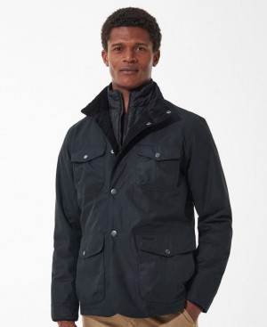 Black Men Barbour Ogston Waterproof Jacket | US-0534LEGKU