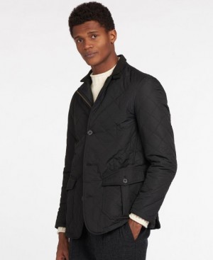 Black Men Barbour Quilted Lutz Quilted Jacket | US-5208JIDMQ