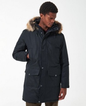 Black Men Barbour Ripley Parka Jacket | US-0735FGMIR