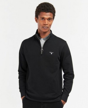 Black Men Barbour Rothley Half Zip Sweatshirt | US-3725YNOVH