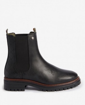 Black Women Barbour Evie Chelsea Boots | US-1643ZPHGE