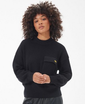 Black Women Barbour International Aprila Knitted Sweater | US-9682IGYAS