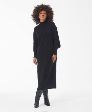 Black Women Barbour International Aprila Midi Dress | US-4051KOXMY