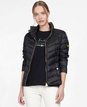 Black Women Barbour International Aubern Quilted Jacket | US-8719JALWB