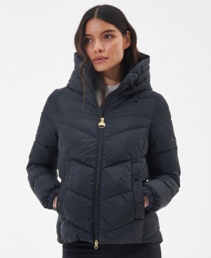 Black Women Barbour International Boston Quilted Jacket | US-7981ZFSDK