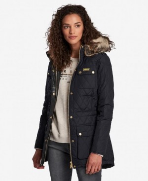 Black Women Barbour International Enduro Quilted Jacket | US-5709DLENW