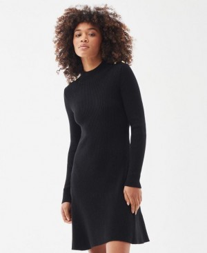 Black Women Barbour International Enfield Knitted Dress | US-7140ZCUPF