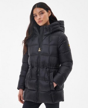 Black Women Barbour International Ennis Quilted Jacket | US-7561RYKIB