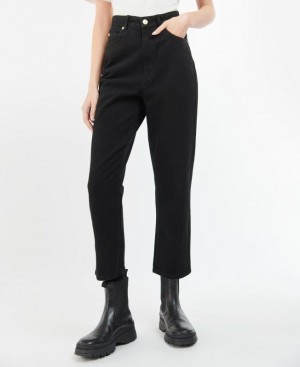 Black Women Barbour International Garcia High Rise Jeans | US-4815XDUHV