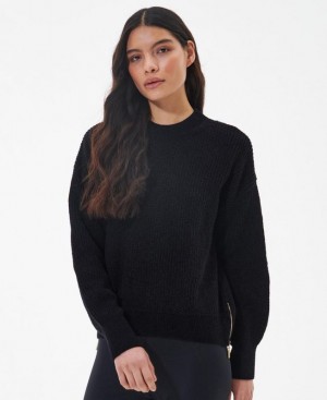 Black Women Barbour International Melbourne Knitted Sweater | US-4257MIKGN