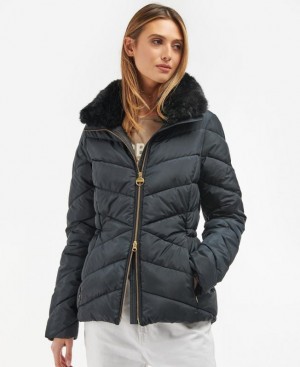 Black Women Barbour International Santa Rosa Quilted Jacket | US-3165KATZF