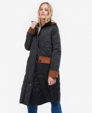 Black Women Barbour Mickley Quilted Jacket | US-0493KNCIO