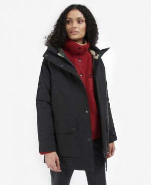 Black Women Barbour Winter Beadnell Waterproof Jacket | US-3825IRCYX