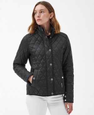 Black Women Barbour Yarrow Quilted Jacket | US-5739AFLYO