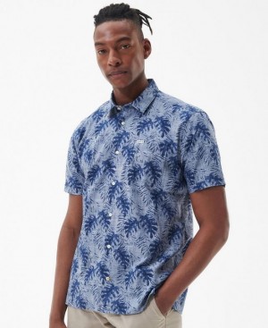 Blue Men Barbour Copgrave Summer Shirts | US-0378WDCSN