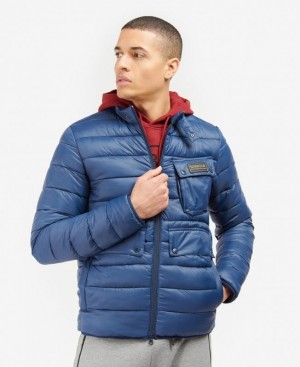 Blue Men Barbour International Bowsden Baffle Quilted Jacket | US-1209JODSG