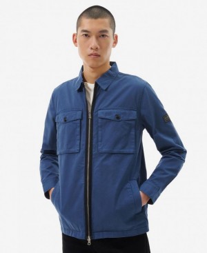 Blue Men Barbour International Cloud Overshirt | US-2538KVYWC