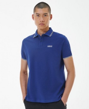 Blue Men Barbour International Event Multi Tipped Polo Shirt | US-6051VZNWB