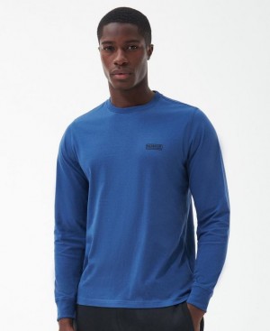 Blue Men Barbour International Exhaust T-Shirts | US-1327LWFAU