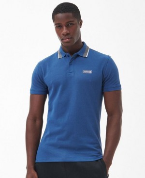 Blue Men Barbour International Re-Amp Polo Shirt | US-1278JWQMF