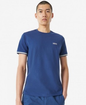 Blue Men Barbour International Torque Tipped T-Shirts | US-6573NSOHE