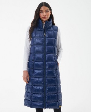 Blue Women Barbour International Thompson Vest | US-0398HDNTP