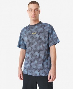 Blue / Black Men Barbour International Maxwell Oversized T-Shirts | US-3407MGYRB