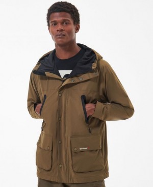 Brown Men Barbour Active Bedale Waterproof Jacket | US-2076ZXFCL