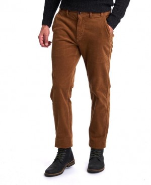 Brown Men Barbour Neuston Stretch Cord Pants | US-8475TGDKH