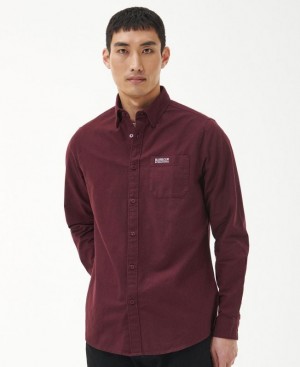 Burgundy Men Barbour International Kinetic Tailored Shirts | US-5734CYADB