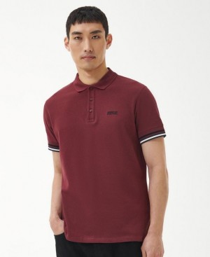 Burgundy Men Barbour International Metropolis Polo Shirt | US-7496CXOZY